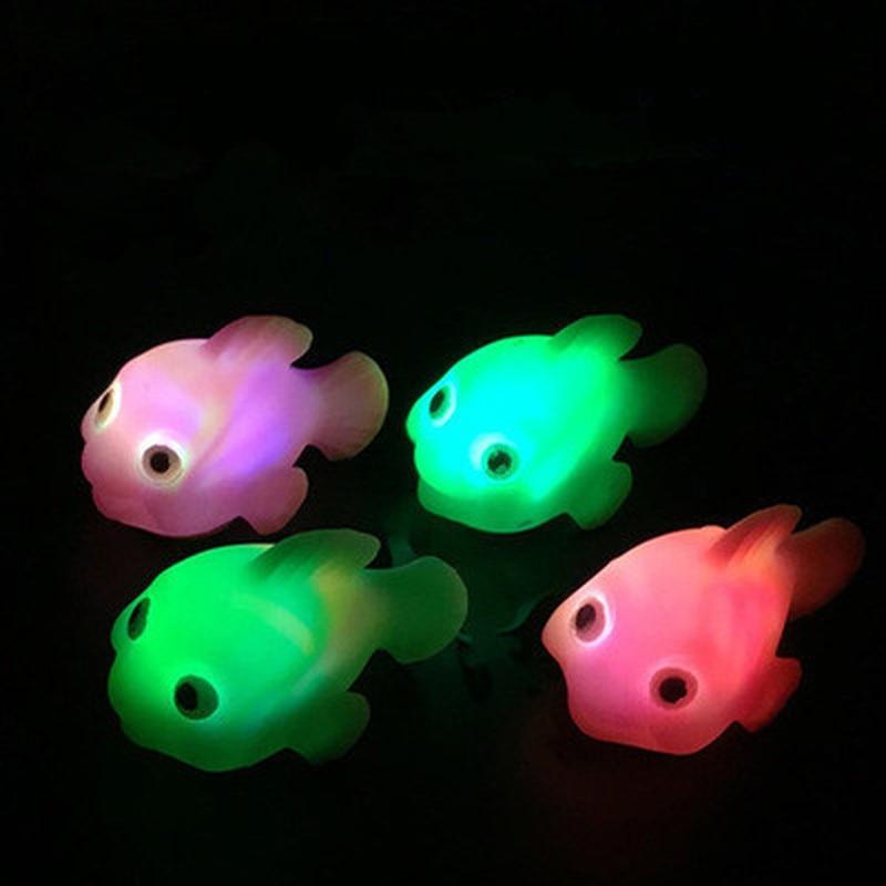 Baby Bath Flashing Light Toys Water Reaction Flashing Baby Bathroom Fish Toys LED Lamp for Toddler For Baby Shower Kids Toys