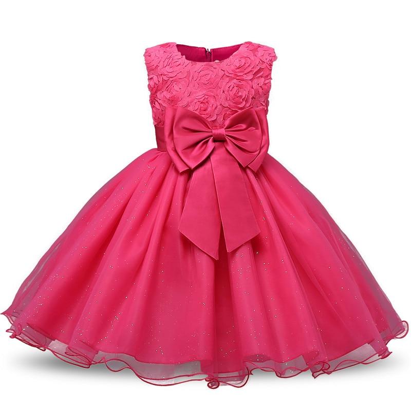 Luxury Modern Designer Baby Girls Flower Gowns Baptism Princess tutu Birthday Dress WIth Big Bow On Back