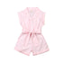 Baby Girls Clothes Sleeveless Turn-down Collar One-Pieces Romper Solid Color Girls Jumpsuit Dress for Girls