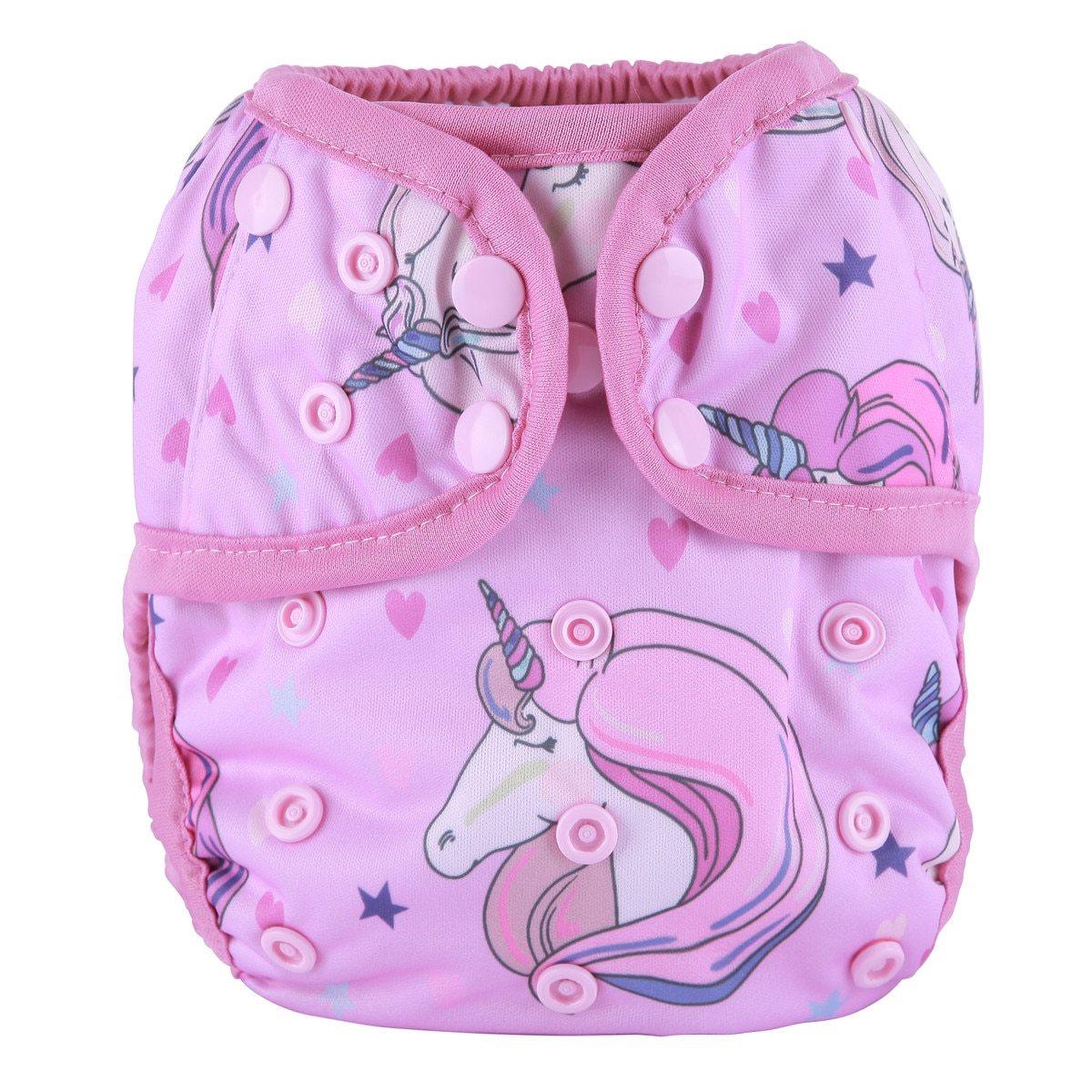 Baby Girl Pink One Size Cloth Diaper Cover Comfortable Nappy With Double Gusset Cartoon Designs Baby Boys Diapers