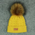 New Fashion Children Winter Hats Baby Kids Girl Solid Knitted Beanies Caps Hair thick ball And Modern Gloves