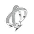 New Solid Original 925 Sterling Silver Rings Luxury For Women X Shape Fashion Elegant Wedding Band Eternity Ring Jewelry