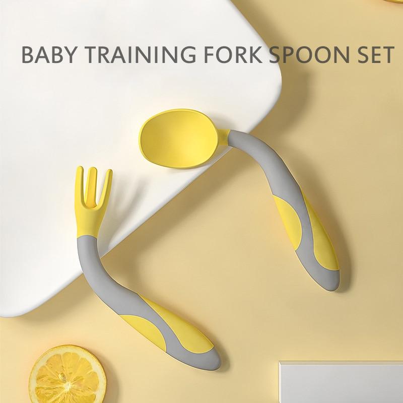 Unique Spoon For Baby  Set Food Silicone Gel Spoon Baby Learn To Eat Training Bendable Soft Spoon Children Tableware