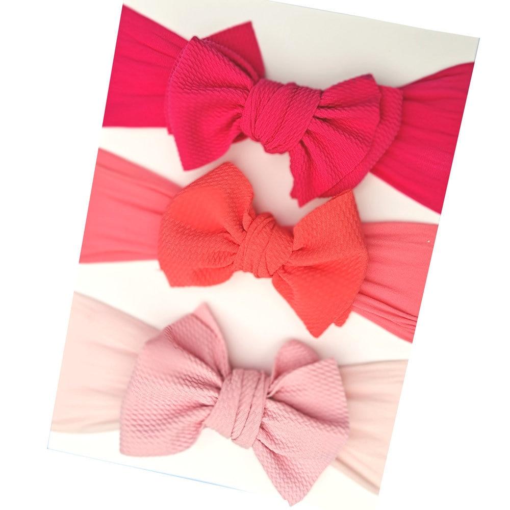 Summer Cute Floral Bows Baby Girl Headbands Elastic Bowknot Newborn Hair Band Turban Set Hair Accessories Bow Set For Kids