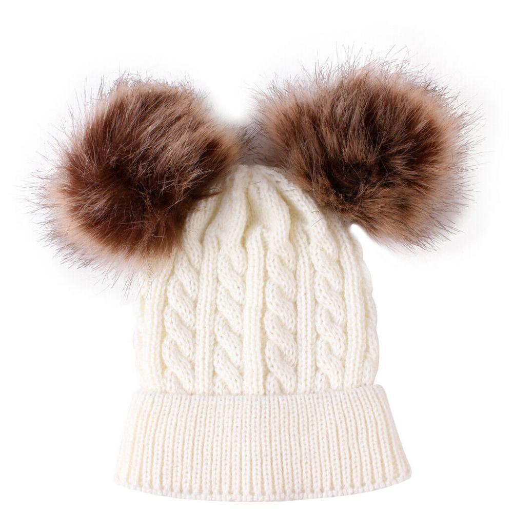 Trend Cute Newborn Baby Winter Warm Hats Infant Kids Girls Boys Knit Hat With Pompom Ball Beanie Caps For Girls