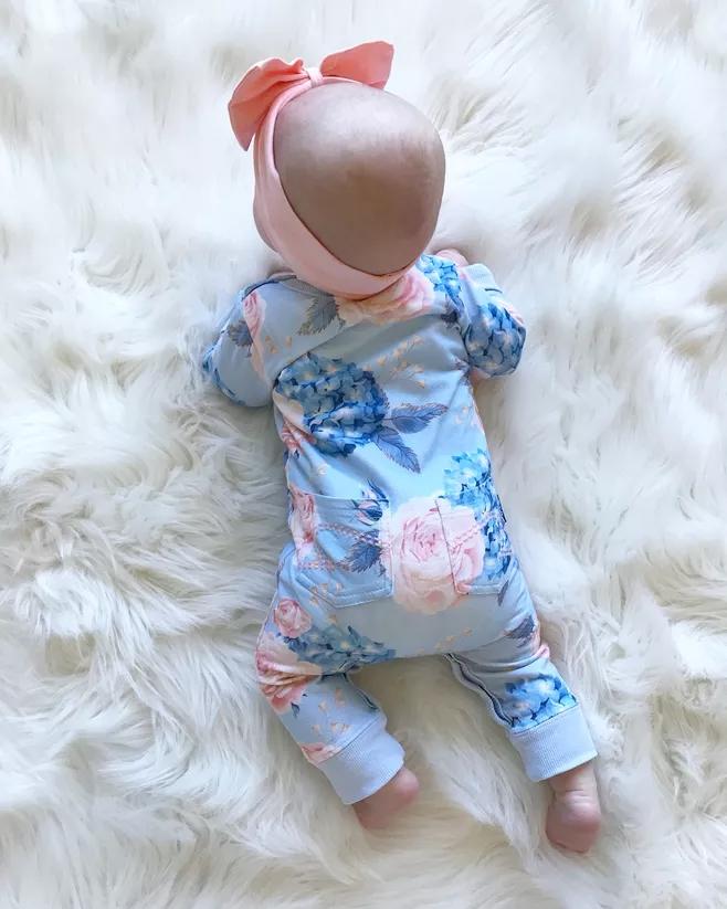 New Fashion Newborn Romper Floral Jumpsuit  Baby Playsuit Girl Outfit Clothes Set For Girls