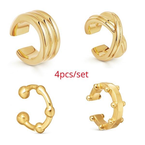 Trendy Luxury Pearl Clip on Earrings Epic Earcuffs For Women Elegant Gold Color C Shaped Stackable Ear Cuff Wedding Jewlery