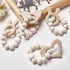 Modern Baby Silicone Wooden  Nursing Bracelets Wood Teether Silicone Beads Teething Wood Rattles Toys for Baby