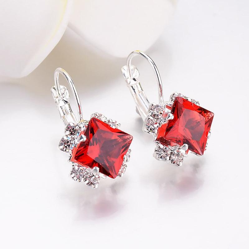 Modern Crystal Square Luxury Earrings For Women Epic Red, Blue, New Fashion Accessories Greata For Party Elegant Jewelry