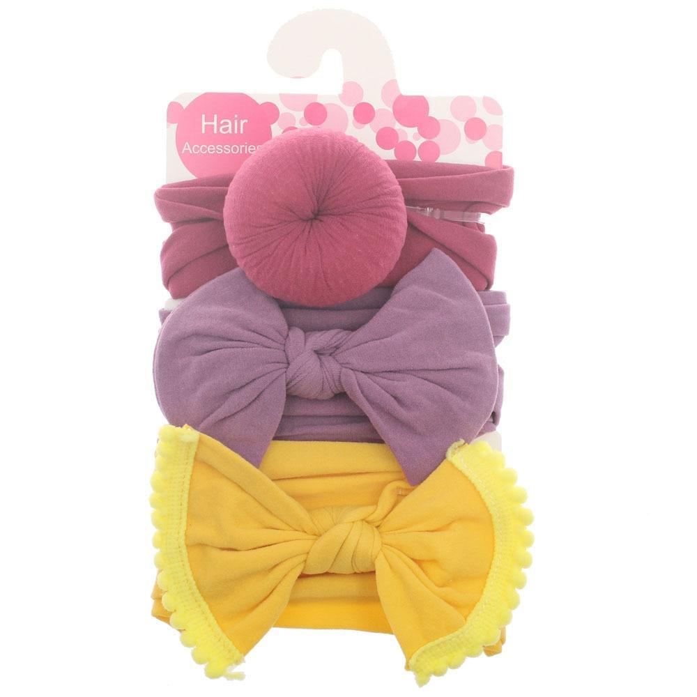 Fashion Baby Nylon Bow Headband Newborn Bowknot Round Ball Head wrap Flower Turban Girls Hair Bands Bow For Kids