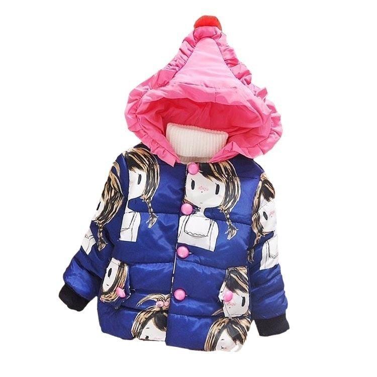 Luxury Newborn Children Plus Cute Hooded Cotton Jacket  Infant Clothing for Baby Girls In Elegant Colorful Design  For Winter