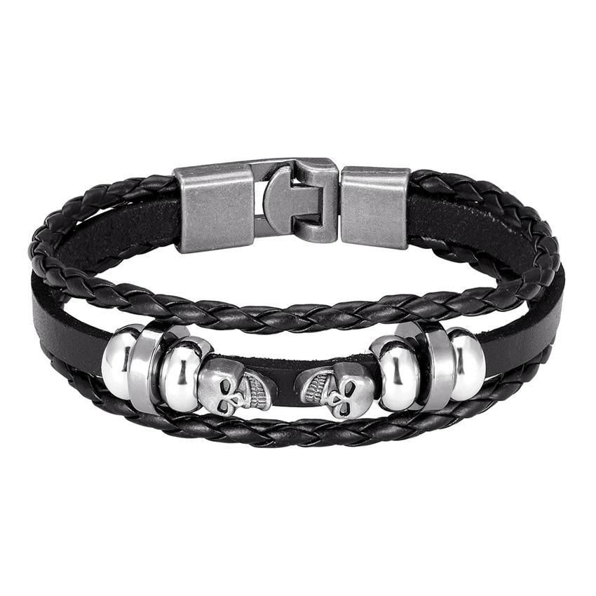 Trendy Modern Jewelry Leather Bracelet Men Braided Multilayer Anchor Bracelets Ladies Rope Chain for Male Jewelry Classic Style