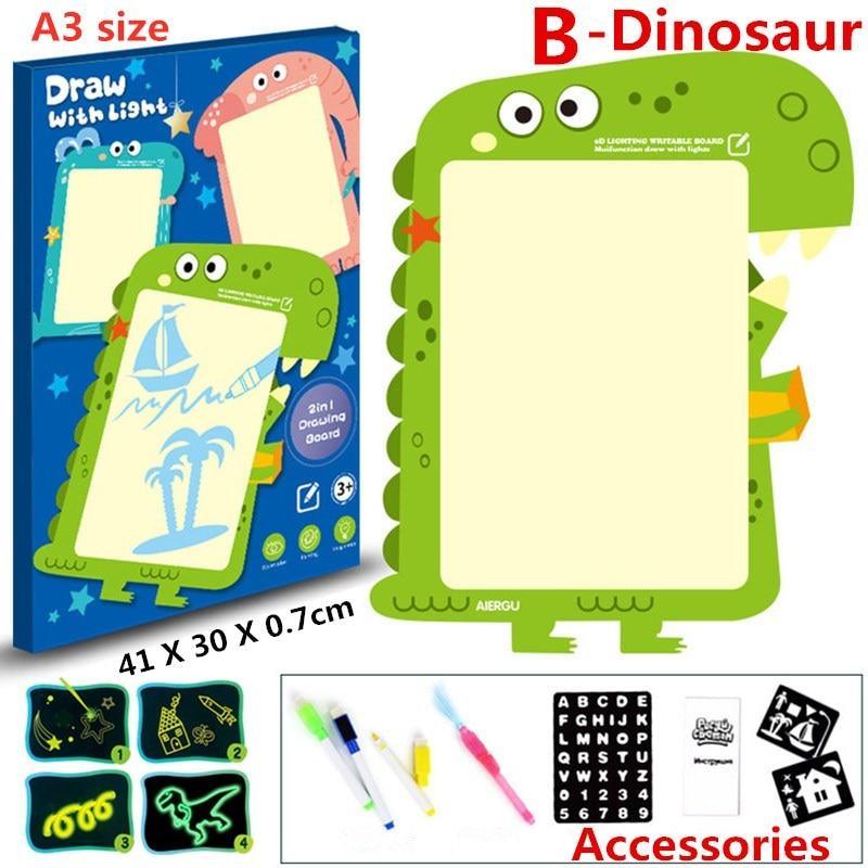 Educational Toy Drawing Board Tablet Graffiti 1pc A4 A3 Led Luminous Magic Raw With Light-fun