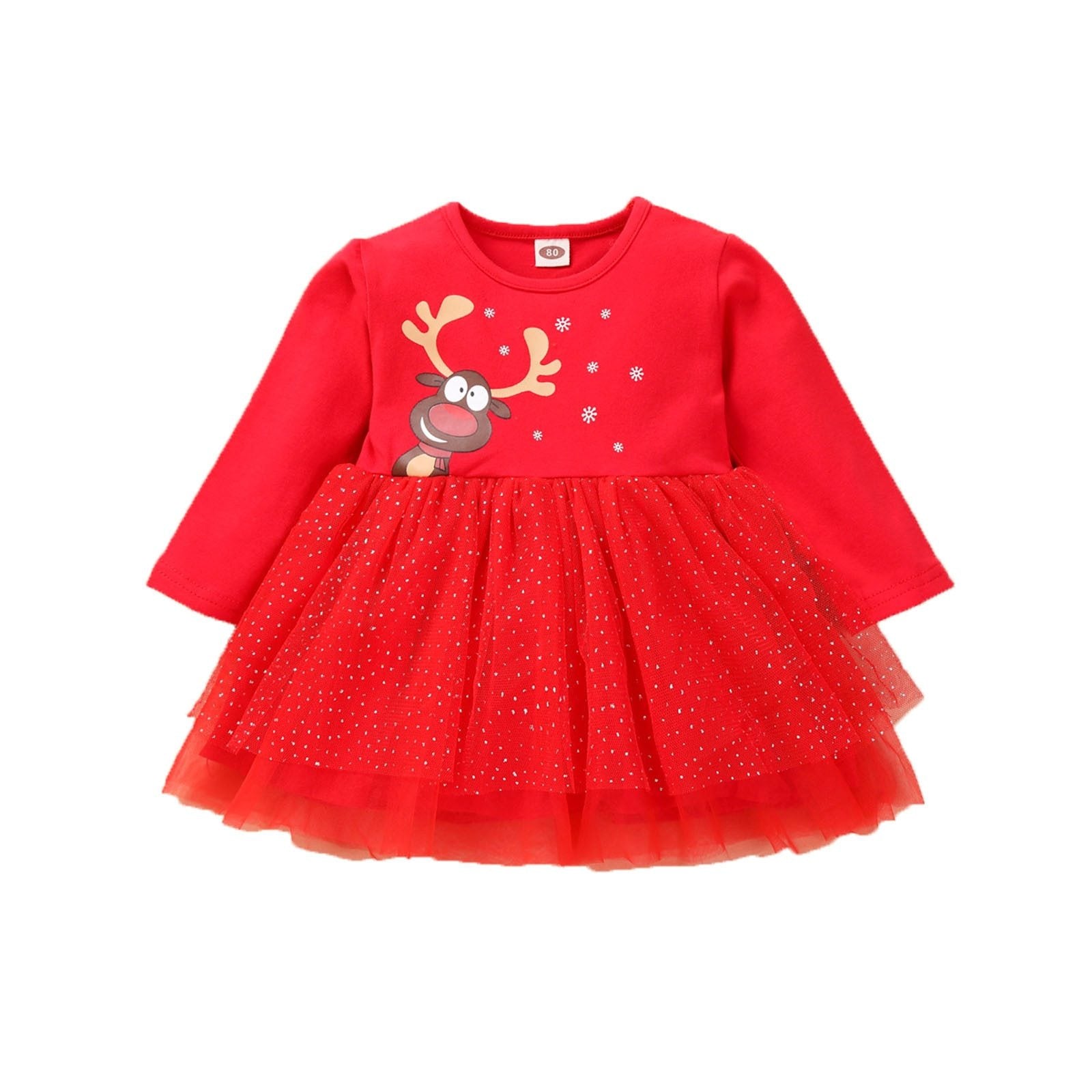 New Princess  Baby Kids Girls Christmas Solid Deer Tutu Skirt  Dress Unique Design Perfect Gift