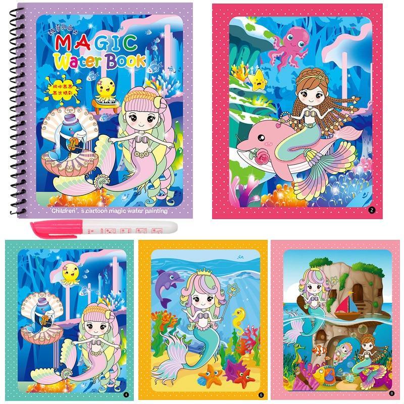 Early Education Montessori Painting Drawing Board For Kids Toys Coloring Book Doodle & Magic Pen Magic Water Drawing Book