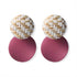 New Modern Korean Statement Round Luxury Earrings For Women Perfect Geometric Elegant Gold Shell Fluff Dangle Drop Earrings