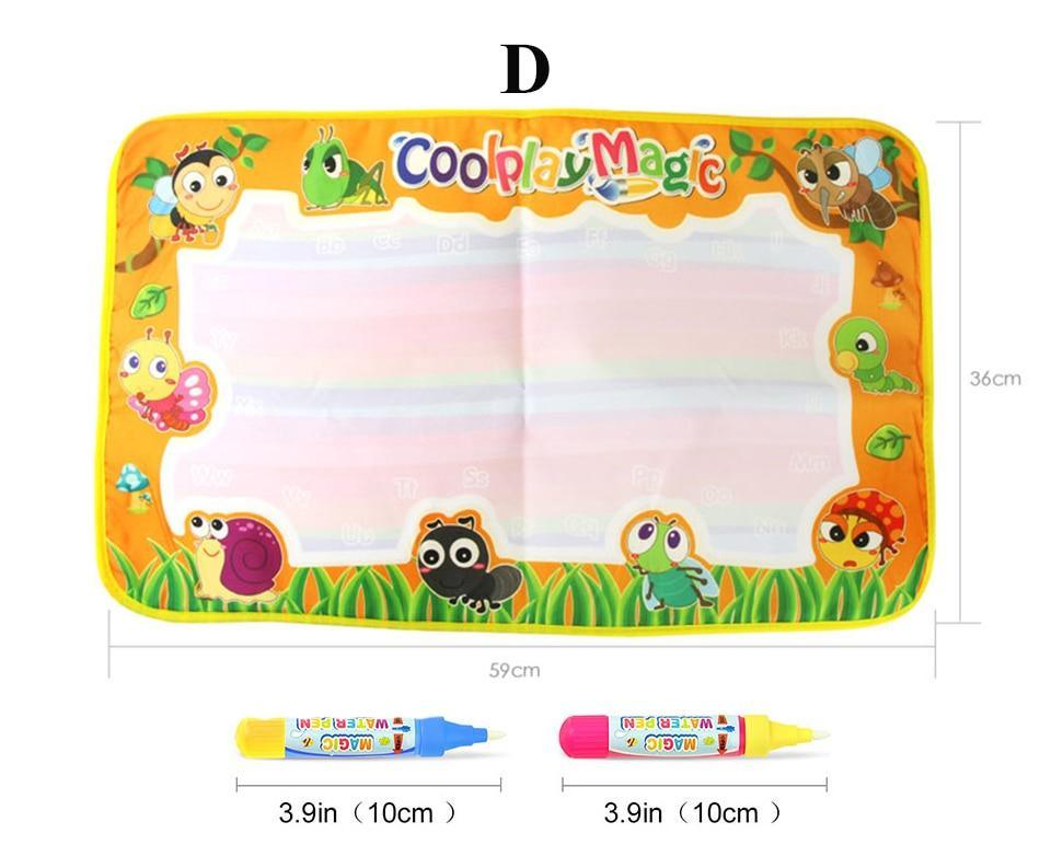 Magic Water Painting Drawing Mat & 2 Pens Doodle Board Coloring Books for Kids Children Educational Toys