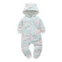 Modern Popular Fashion Newborn One Piece Fleece Hooded Jumpsuit Long Sleeved Baby Body suits Romper For Girls and Boys Kids