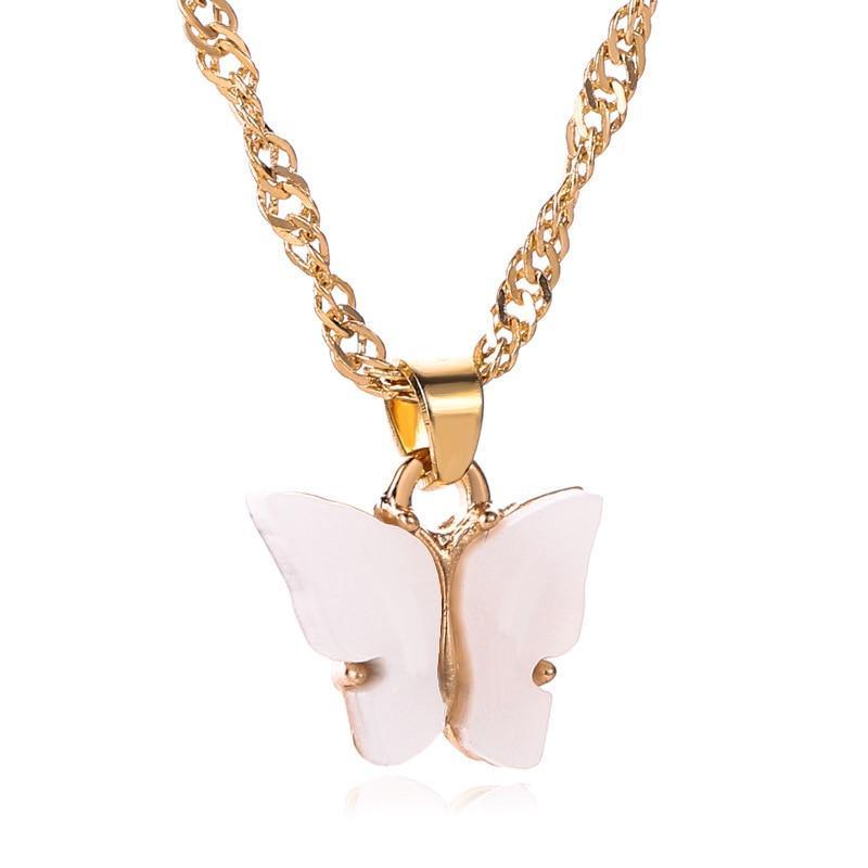 Modern Gold Chain Butterfly Pendant Choker Necklace Luxury For Women Statement Bohemian Beach Jewelry Gift Cheap