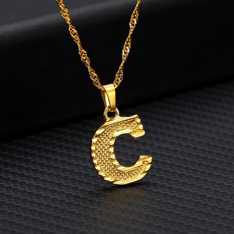 Modern NEW Luxury Shiny Tiny Gold Initial Letter Necklace For Women and Man In Jewelry Hip Hop Retro Design