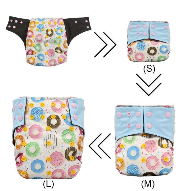 Baby Cloth Diaper Reusable Adjustable Pocket Nappy Cover Fit All Diaper Reusable Nappies Cotton  In Modern Trend Printed Design For Unlimited Uses