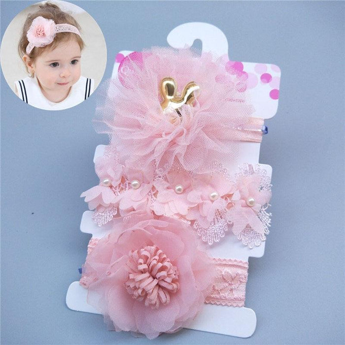 Luxury Modern Baby Headband Crown Flower Bows Hairband Baby Girl Headbands Newborn Hair Accessories Elastic Baby Hair Band