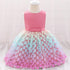 Newborn Baby Girls Clothes Christmas  Princess Dress Lace Colorful Sequins Girls Wedding Party Ball Gown