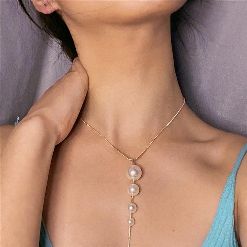 Elegant Modern Flower Pearl Choker Luxury Necklaces For Women New Gold Coin Bow Knot Pendant Necklace Long Chain Jewelry Party Gifts