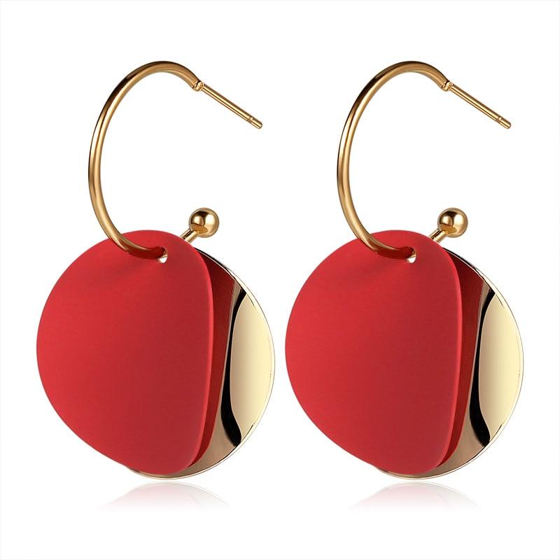 New Korean Heart Statement Drop Earrings  For Women In Fashion Vintage Geometric Acrylic Dangle Hanging Earring Jewelry Style