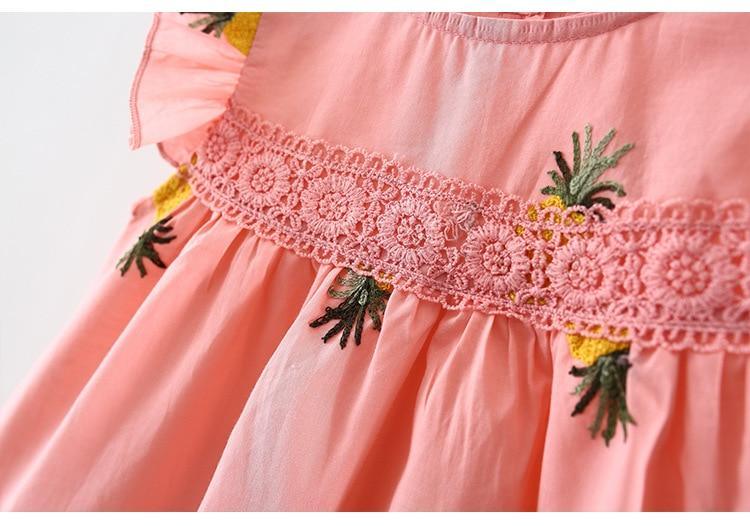 Summer Baby Frill Sleeve Newborn Infant Dresses Cotton Pineapple Sleeveless Toddler Dresses For Girls