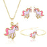 Modern Luxury New Elegant Necklace Earrings and Brecelet in On Amazing Good-Looking Cartoon Unicorn Set For Girls Kids and Woman