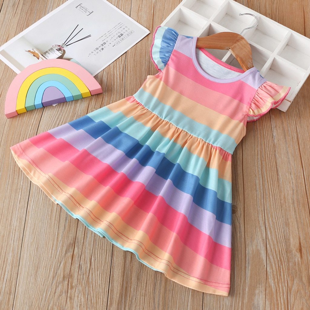 Princess Clothing for Kids Rainbow Baby Dresses Cotton Party Girl Dress For Girls For all Occasions