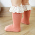 Newborn Baby Girl Socks Lace Baby Knee Socks Anti Slip Cotton Long Socks for Girls In retro Vintage Style