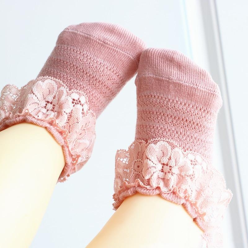 New Baby Socks Cute Lace Flower Bows Newborn Baby Girl Socks Cotton Princess Girls Socks