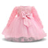 Luxury Designer Handmade Pink Dress for First Birthday Party Girl Baby Clothing Ball Toddler Girls Dress