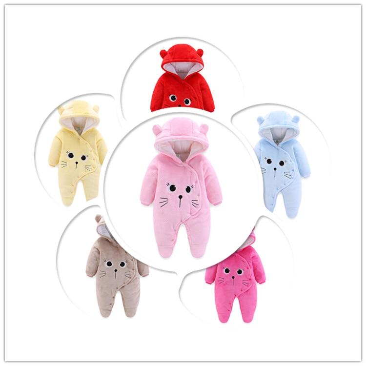 Newborn Winter Hoodie Baby Rompers Outwear Infant Baby Jumpsuit 3M -12M For Girls and Boys Winter Romper