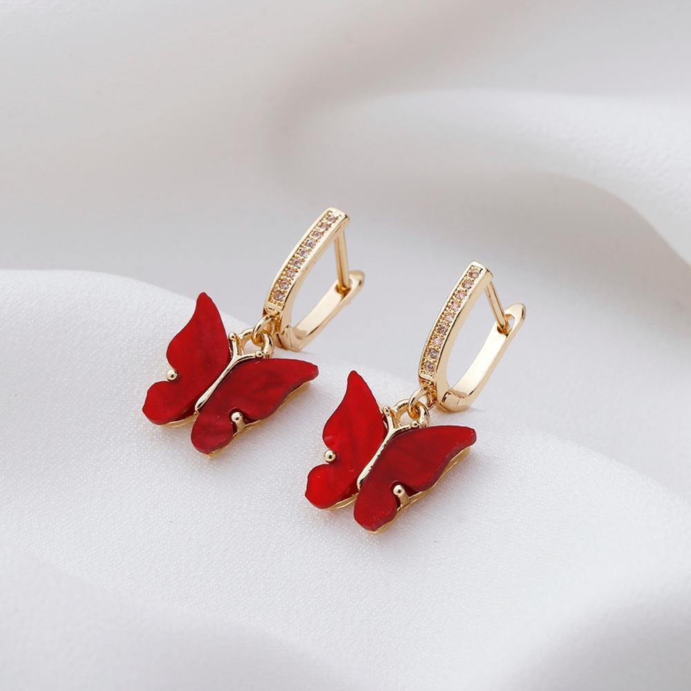 Luxury Ellegant Small Women Cute Butterfly Earrings for Women In Street Style Drop Earrings in Several Colors