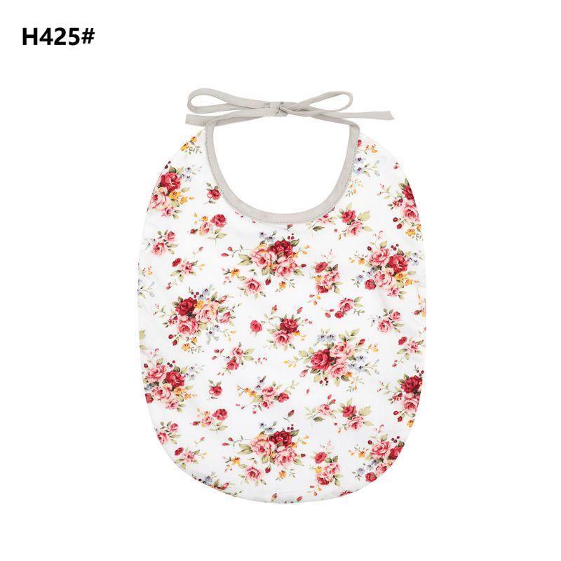 Floral Vintage Newborn Double Side Bibs Boys Girls Waterproof Linen Cotton Saliva Towel