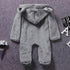 New Winter Trend Warm Newborn Baby Boy Solid Hooded Baby Romper Warm Coat Fleece Jumpsuit Infant Outwear For Boys And Girls