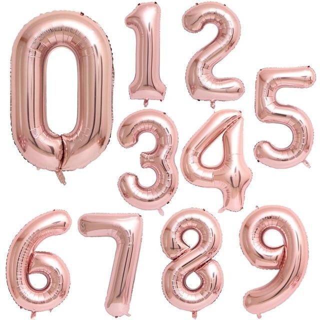 Birthday Helium Modern 32inch Luxury Number Foil Ballon For Party and Celebrations Modern Decoration