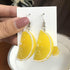 Unique Resin Stereo Lemon Orange Earrings With Long Pendant Fashion Summer Fruit Jewelry Designs For Girls And Teenagers