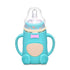 Infant Cartoon Baby Cute Feeding Glass Bottle Safe Silicone Milk Bottle With Handle Newborn Drink Training Colorful Feeding Bottles