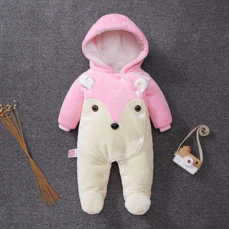 Elegant Baby Clothes Rompers Jumpsuits Newborn Cartoon Little Bee Rabbit Ears Zipper Clothes Cotton Jackets For Kids