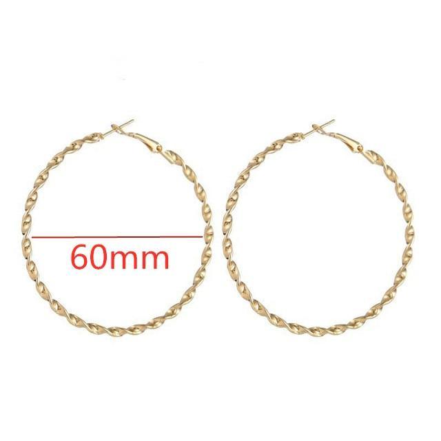 Big Circle Gold and Silver Luxury Woman 40mm 60mm 70mm 80mm Exaggerate Big Smooth Circle Hoop Earrings In Elegant Style