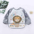 Cute Cartoon Print Baby Waterproof Long Sleeve Apron Children Feeding Smock Bib Baby Accessories