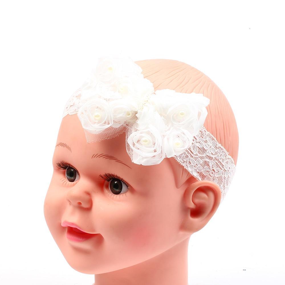 Handamde Baby Headband Bow-knot Handmade Hair Accessories Lace Chiffon Pearl Elastic Bow for Baby Girls