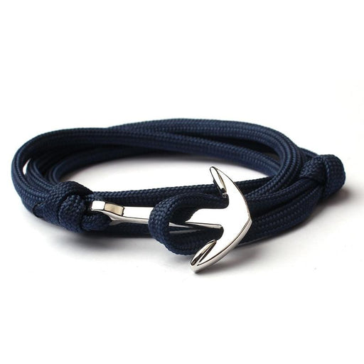 New Navy Blue Anchor Bracelet Men Friendship Anchor Bracelet Handmade Multi-layer Nylon Rope Chain Men And Women Jewelry