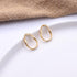 Modern Fashion Korean Luxury Metal Gold Color Stud Earring Elegant Simple Geometric Camber Circle Fine Knot Face Matte Irregular Ellipse Women Girl Jewelry