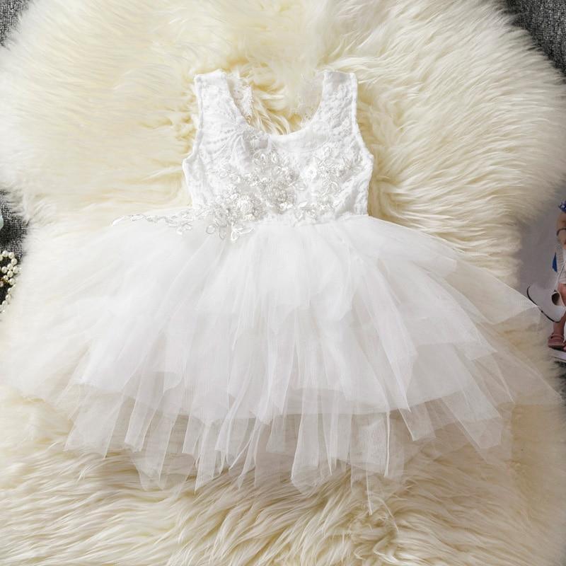 Luxury Modern Flower Newborn Baby Dress New Summer Cute Baby Girls Clothes Tulle Lace Infant Party Clothing Dress For Girls