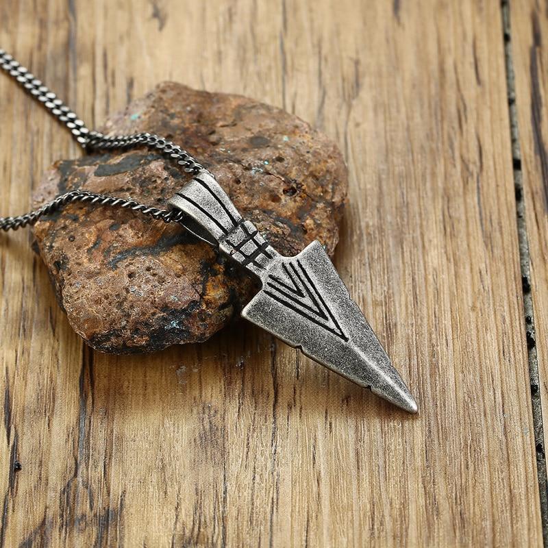 Luxury Arrowhead Primal Stainless Steel Necklace For Men In Tribunal Surf Retro Jewelry Modern Design